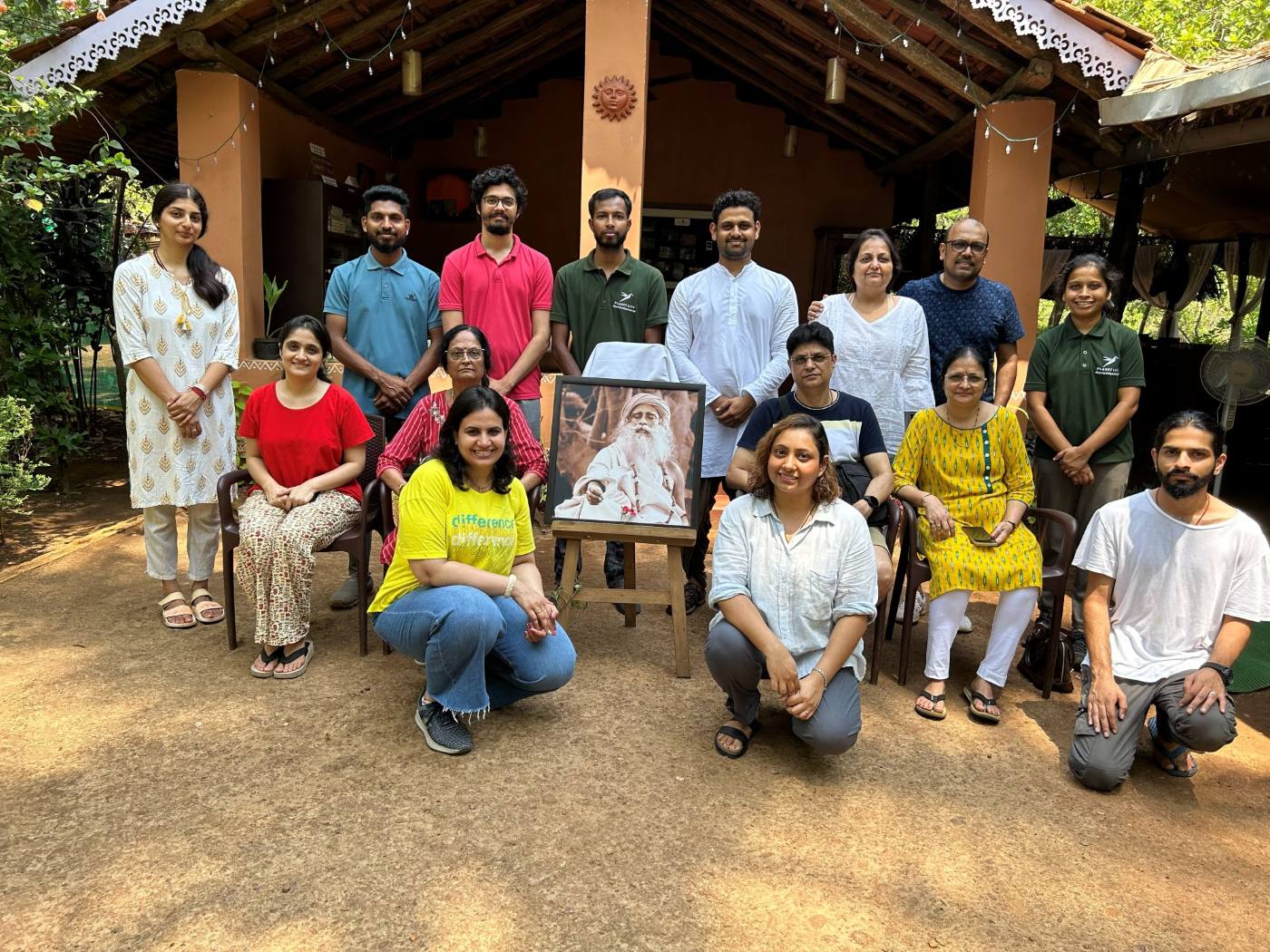 The Goa retreat group gathered together outside the retreat house.
