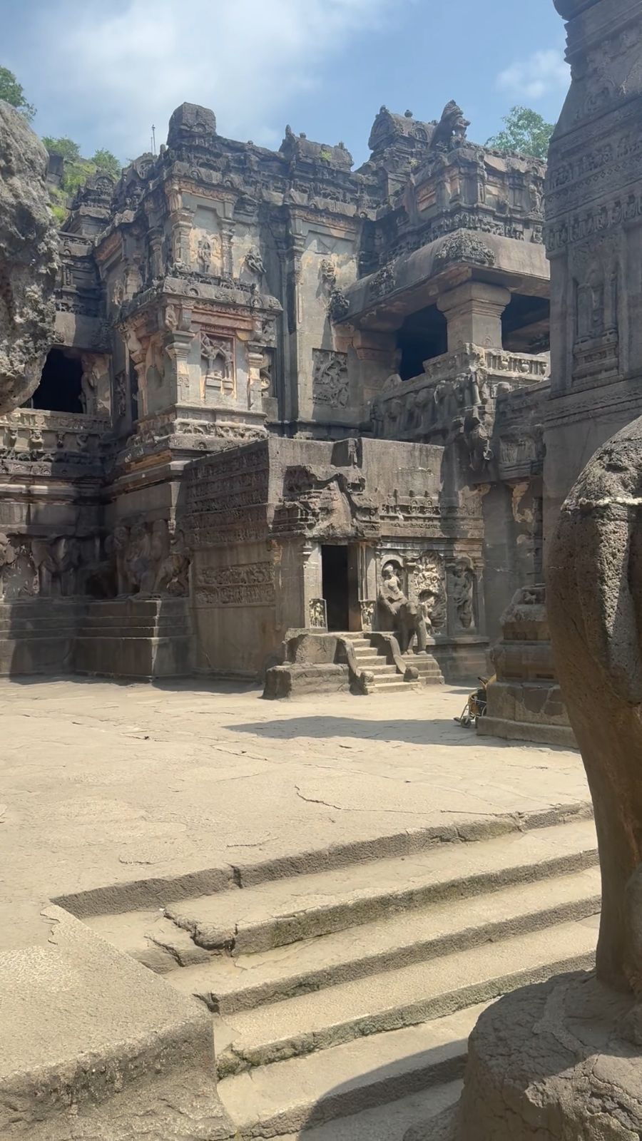 The rock-cut halls around Kailasa Temple, Ellora.